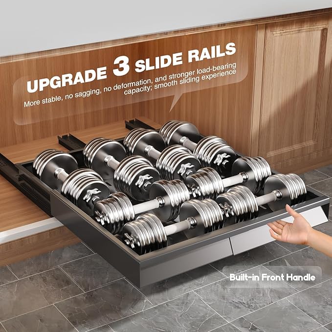 4 Pack Pull Out Cabinet Organizer Expandable Width (12"-20.8") & Depth (16.2"-23.6"), 3 Slide Rails Slide Out Drawers with Handle, Includes Raising Pad for Framed Cabinets, Black