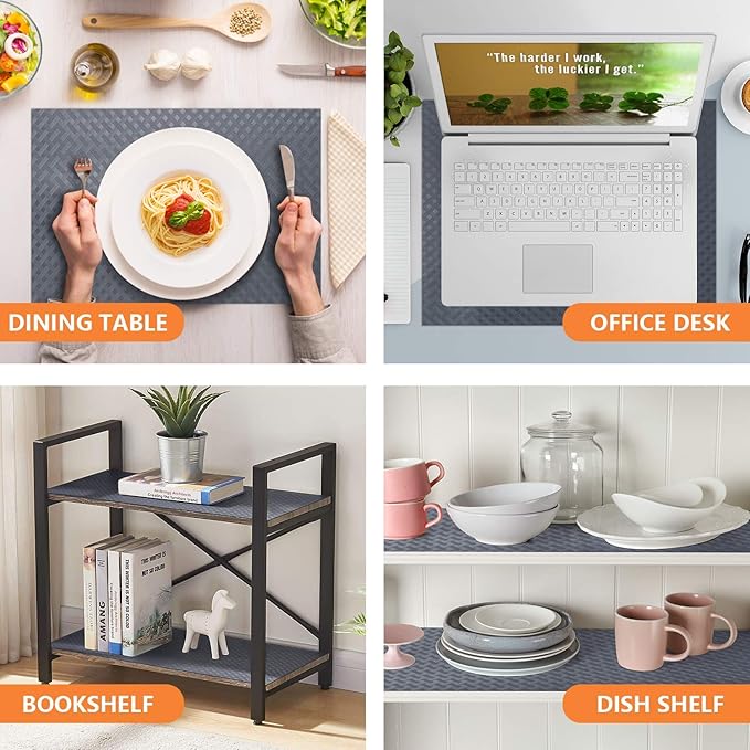 StaHom Shelf Liners for Kitchen Cabinets Refrigerator Liners Waterproof Kitchen Cupboard Liner Durable Plastic Drawer Mats EVA Material Non Adhesive Fridge Liner for Shelves - Gray 17.5 x 78.7 Inches
