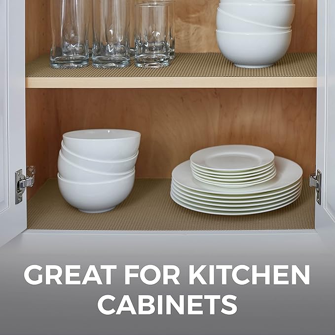 HOME GENIE Shelf Drawer and Cabinet Liner, Durable with Strong Grip, 20 in x 20 FT, Non Adhesive Liners Protect Kitchen Cabinets and Cupboard, Pantry, Bathroom Drawers and Shelves, Desks, Light Taupe
