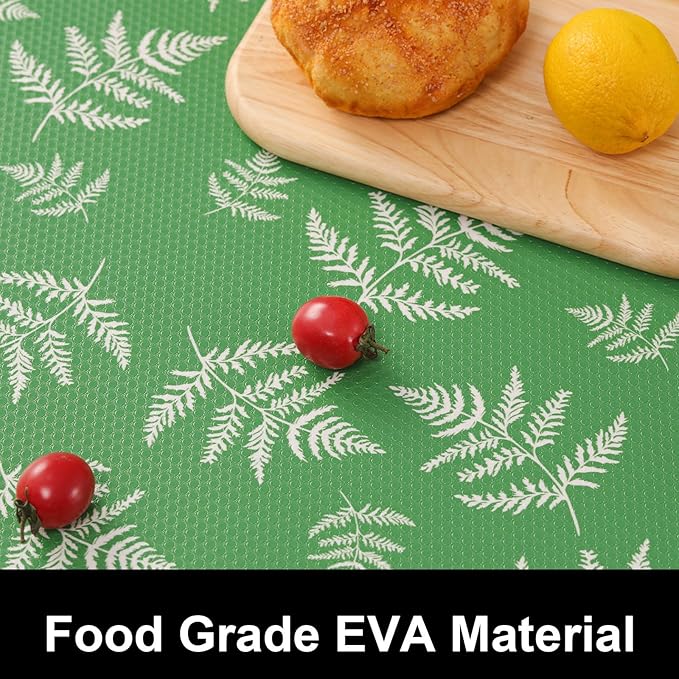 Cooyes Shelf Liner Drawer Liners, Shelf Liners for Kitchen Cabinets, Non-Adhesive Cabinet Liner, EVA Waterproof Non-Slip Refrigerator Liners for Kitchen Drawers（23.6" W x 118" L）