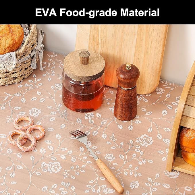 Cooyes Shelf Liner – Premium Non-Adhesive Cabinet & Drawer Liner for Kitchen – Waterproof Shelf Paper with Modern Pattern – Durable EVA Cabinet Mat – Easy to Cut （24" W x 240" L）