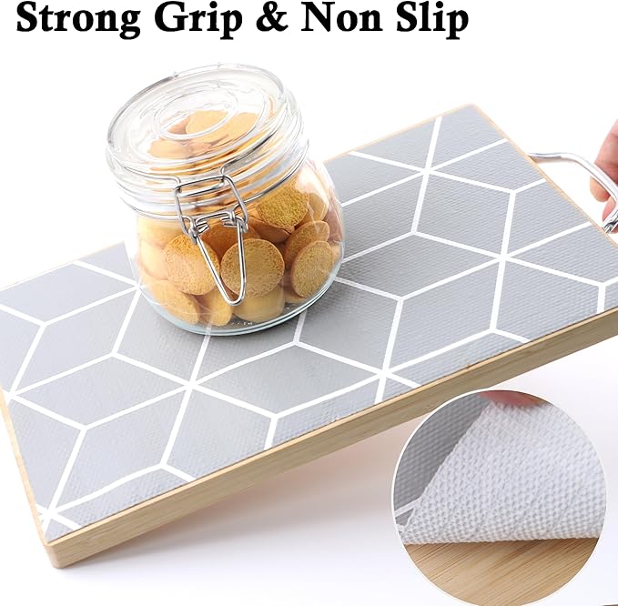 Shelf Cabinet Liner 11 Inch Wide X 20 Ft Non Adhesive Kitchen Drawer Liners Non Slip Water Oil-Proof Strong Grip Pantry Shelves Mat for Bathroom Cupboard Closet Refrigerator