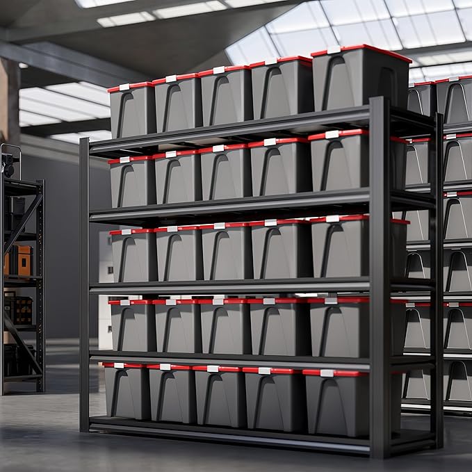 72“H Garage Shelving Heavy Duty Storage Shelves 3500 LBS Adjustable Metal Shelving Uints and Storage for Garage,Warehouse,School,Commercial,Business，62 "W x 24 "D x 72 "H (72 * 62 * 24)