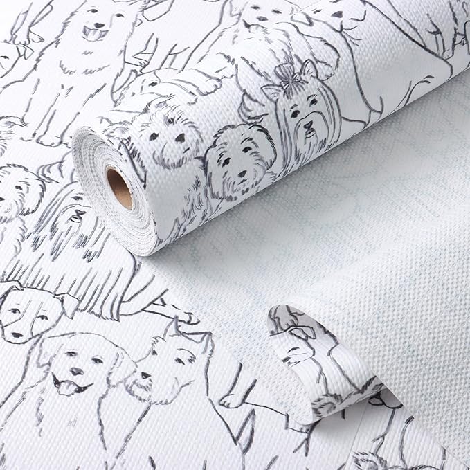 Amiitay Animal Shelf and Drawer Liner for Cabinets, 12IN x 20FT Non-Adhesive and Strong Non-Slip Dog Shelf Cabinet Drawer Liners for Kitchen, Waterproof Cupboard Liners,Easy to Clean