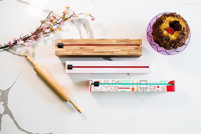 ChicWrap Butcher Block Parchment Paper Dispenser - Includes 15"x 164' (205 Sq.Ft) Roll Unbleached Baking, Cooking & Culinary Paper - Reusable Dispenser w/Slide Cutter - Kosher Certified