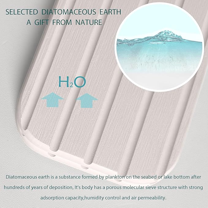 NiuYichee 20inch x 4inch Kitchen Sink Faucet Mat, Water Absorbing Stone Faucet Splash Guard for Bathroom Counter, Quick Drying Diatomite Tray for Kitchen Sink, White
