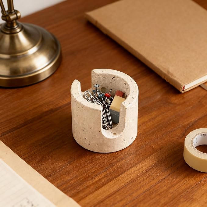 Natural Travertine Sponge Holder & Drying Rack for Kitchen Sink Non-Slip Grip Fast-Absorbing Stone Sponge Caddy Organizer Sturdy Bathroom or Kitchen Counter Accessory Beige