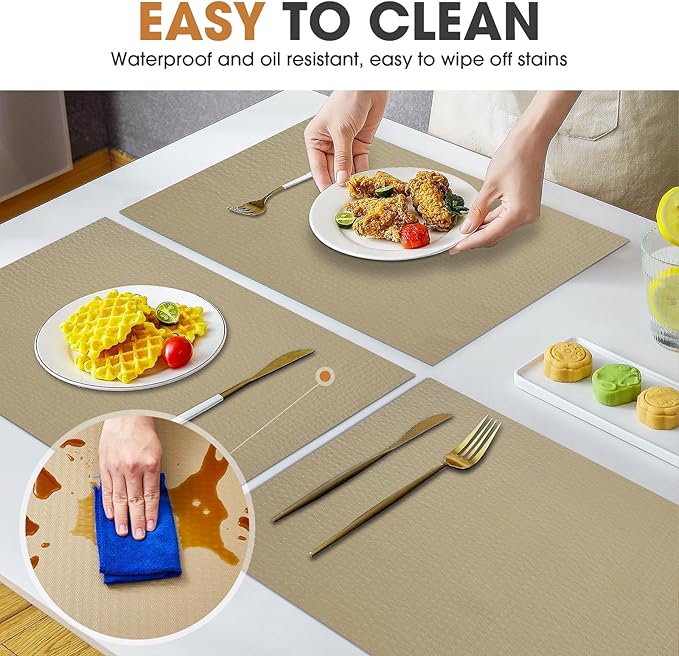 ALIUNI Drawer and Shelf Liner, Non-Slip Kitchen Cabinet Liners Non-Adhesive Thick Strong Grip Waterproof Washable Mats Protect Dresser Shelves Cupboard Bathroom Cabinets, Beige, 18 in X 20 FT