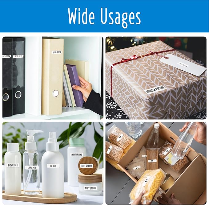 1540 Blank Rectangle Labels, White Coding Blank Stickers Mini Printable Labels for Organization Projects, Boxes, Jars, Storage Containers, Laser Printer Available (8.5” x 11”, White)