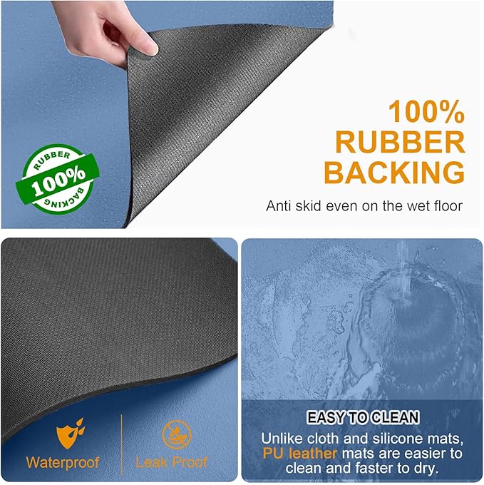 Dish Drying Mat & Coffee Mat for Kitchen Counter, Absorbent Microfiber Waterproof Mat with Non-Slip Backing, Multi-Size Multi-Color Options, Sink and Coffee Bar Accessories