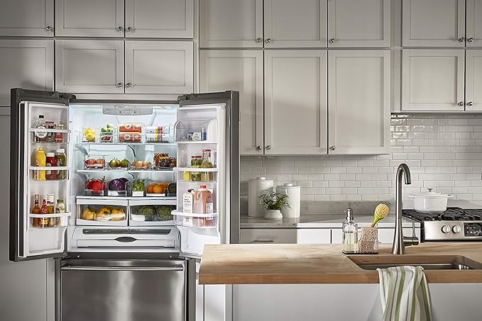 Spectrum Hexa in-Fridge Bin, Tall Holder Dispenser Rack for Storage and Organization, Holds Drink Cans, Meats, Produce, and More, Clear