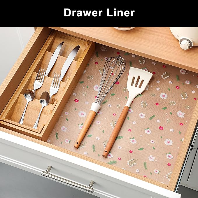 Cooyes Shelf Liner – Premium Non-Adhesive Cabinet & Drawer Liner for Kitchen – Waterproof Shelf Paper with Modern Pattern – Durable EVA Cabinet Mat – Easy to Cut (17.5" W x 360" L)