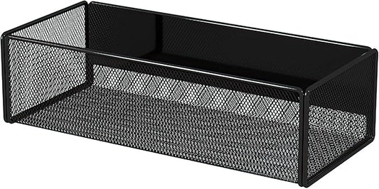 LIFEFAN Magnetic Basket Organizer Holder for Fridge Magnetic Storage Bin Box Containers for Refrigerator Whiteboard Classroom (Large, Black)