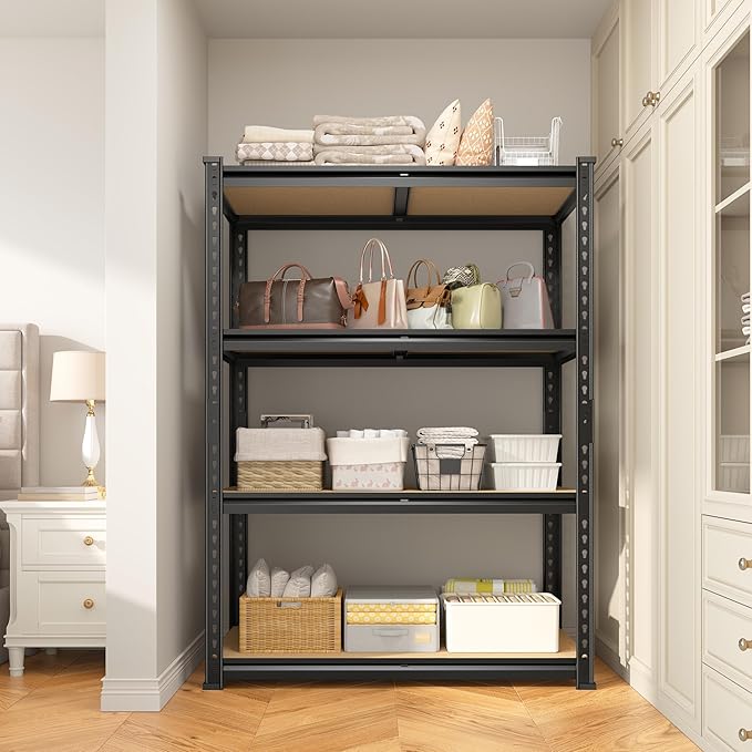 4-Tier Storage Shelves, 1604LBS Adjustable Pantry Shelves, Metal Shelving Unit for Kitchen, Pantry, Closet, Laundry, Garage, 15.76" D × 31.56" W × 48.06" H