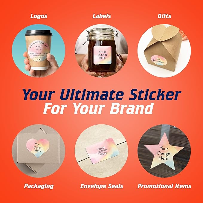 DayStar Custom Signs & Design 125 Vinyl Stickers, Multiple Colors, 1 inch, Round, Self-Adhesive, Glossy Finish, Custom Stickers for Business Logo and Labels, Personalized Stickers, USA