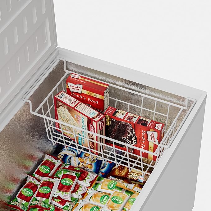 blitzlabs Chest Freezer Organizer Bins, Deep Freezer Basket Storage Wire Metal Hanging Baskets 17.5inch 2Packs
