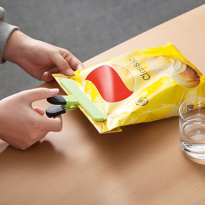 Ninth Five 6 Pack Chip Bag Clips, 6 Inch Large Size Assorted Colors Foods Snacks Bag Paper Clips, Plastic Heavy Duty Seal Grips