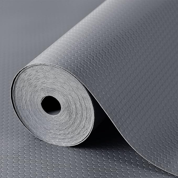 StaHom Shelf Liners for Kitchen Cabinets Refrigerator Liners Waterproof & Oil-Proof Kitchen Cupboard Liner Non-Slip Drawer Mats Non Adhesive Fridge Liner for Shelves - Gray 17.5 x 78.7 Inches
