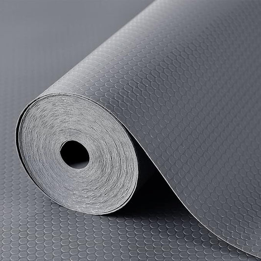 StaHom Shelf Liners for Kitchen Cabinets Refrigerator Liners Waterproof & Oil-Proof Kitchen Cupboard Liner Plastic Drawer Mats EVA Non Adhesive Fridge Liner for Shelves Gray 11.8 x 59 Inch