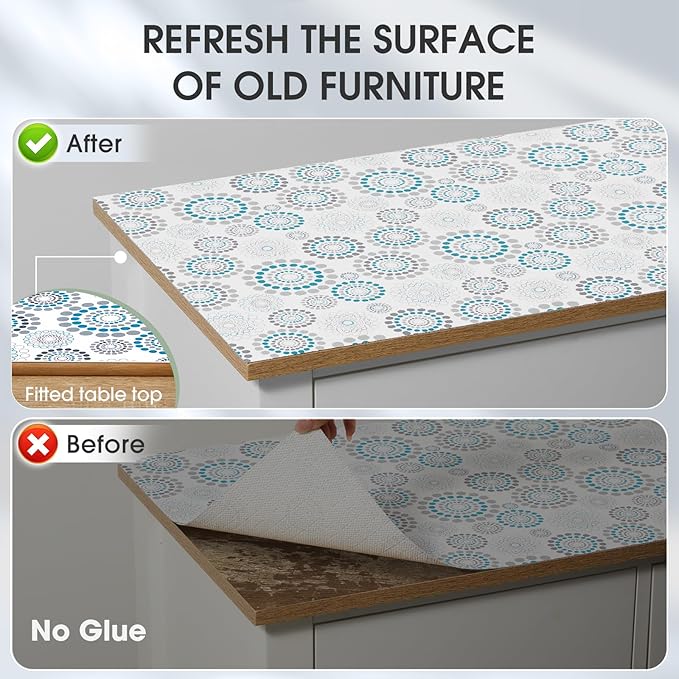 ALIUNI Drawer and Shelf Liner, Non-Slip Kitchen Cabinet Liners Non-Adhesive Thick Strong Grip Waterproof Washable Mats Protect Dresser Shelves Cupboard Bathroom Cabinets, Spiral, 12 in X 10 FT