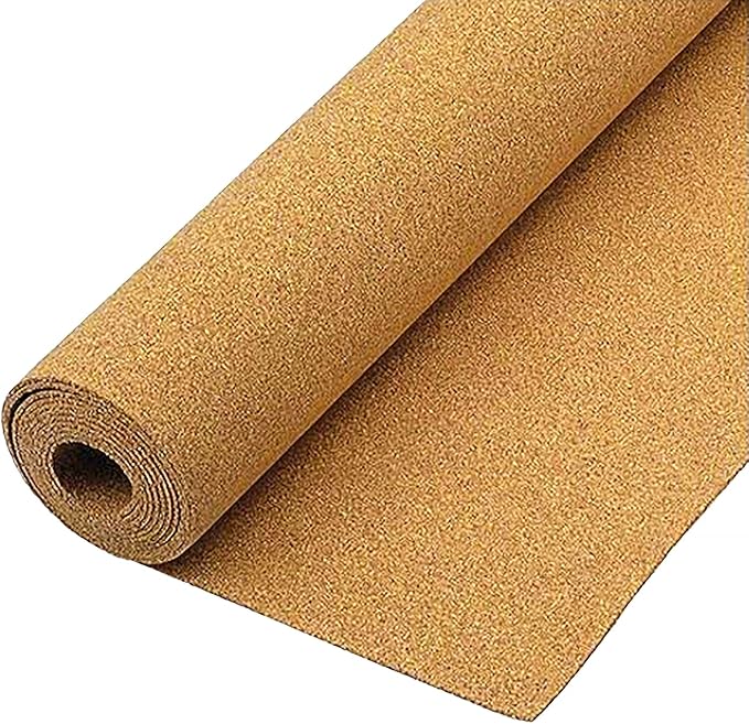 Natural Cork Board Textured Vinyl Wrap Underlayer Shelf Sheet Roll Drawer Liner (17.8 inches x 6.5ft)