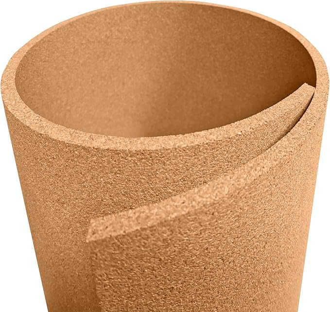 Manton Cork Premium Cork Roll - 4' x 8' x 3/8", 100% Natural Facing Grade Material for Bulletin Boards, Decorative Photo and Message Push Pin Displays - Perfect for Home, School, and Office