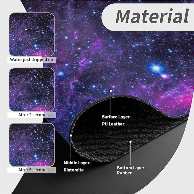 Kitchen Sink Splash Guard，beautiful nebula Faucet Mat Sink Gadgets-Super Absorbent Fast Drying Mat Drip Catcher for Kitchen, Bathroom,Sink Mat, Dish Drying Mat, Bathroom(15" X 5.5" )