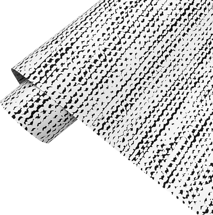 Yifasy 32.8ft Roll Black and White Shelf Liner Peel and Stick Wallpaper Decor Wall Furniture Drawer Lining Paper Waterproof 17.7 Inch Wide (L-393.7x17.7 Inch)