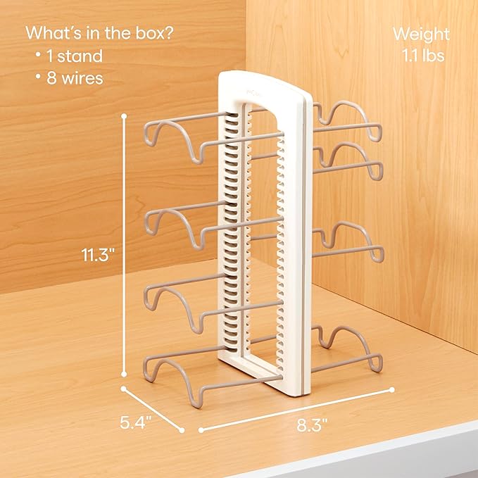YouCopia WrapStand, Adjustable Kitchen Wrap, Foil and Bag Box Organizer for Kitchen Cabinet and Pantry Storage, White
