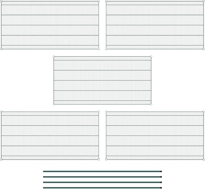 Commercial NSF Listed Green Epoxy Stationary Wire Shelving Kit 36" x 72" x 86", with 5 Shelves Perfect for Warehouse, Walk-in Refrigerator, Freezer, Grocery Store, Restaurant, Dishroom