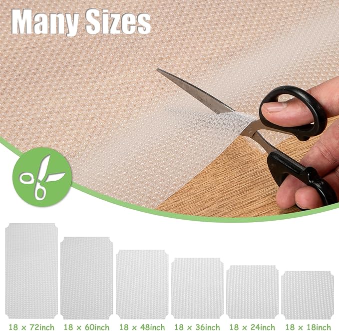 AMZABBY Shelf Liner for Wire Shelving. 18x197'', Easy to Cut. Thick/Waterproof/Non-Slip Non-Adhesive Stain-Proof for Clear Liner/Kitchen/Cabinet/Drawer
