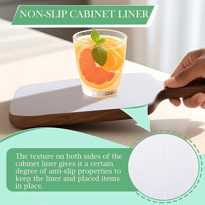 Shelf Drawer Liner for Kitchen Cabinet 16 Inch Wide X 20 Ft Non-Adhesive Waterproof Oil-Proof Shelf Mat for Shelves Non-Slip Cupboard Liners for Cabinets, Drawers, Refrigerator, Pantry, Bedroom