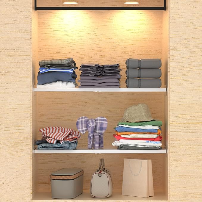 26-38in Expandable Shelf,Tension Shelves for Closet,Expandable Shelf for Cabinet Cabinet Pantry, 11.8" D,1pack
