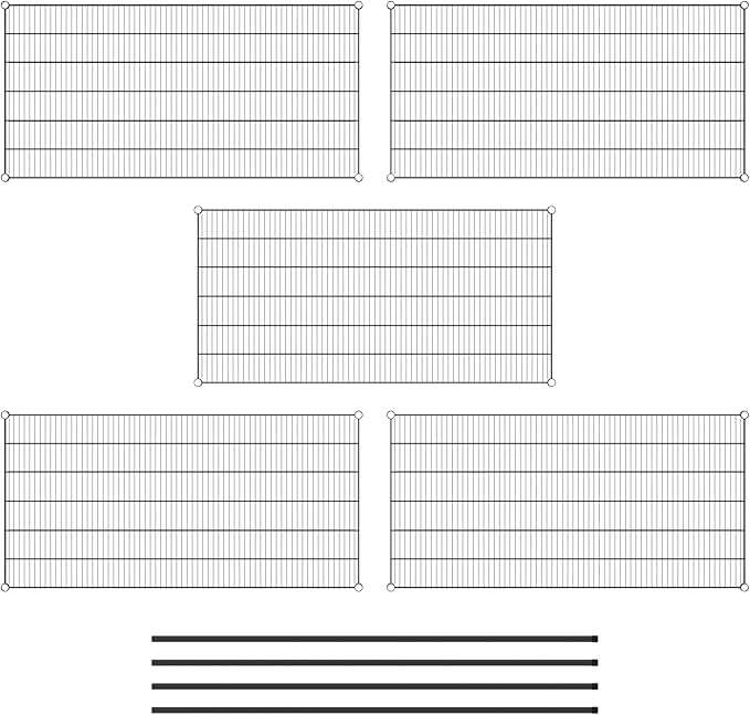 Commercial NSF Listed Black Epoxy Stationary Wire Shelving Kit 30" x 60" x 74", with 5 Shelves Perfect for Warehouse, Walk-in Refrigerator, Freezer, Grocery Store, Restaurant, Dishroom