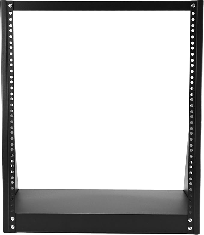 StarTech.com 2-Post 12U Heavy-Duty Desktop Server Rack, Small Open Frame 19in Computer Rack, Compact Network Rack for AV / Studio / Data / IT Equipment, Two-Post Home/Office Rack, TAA (2POSTRACK12)