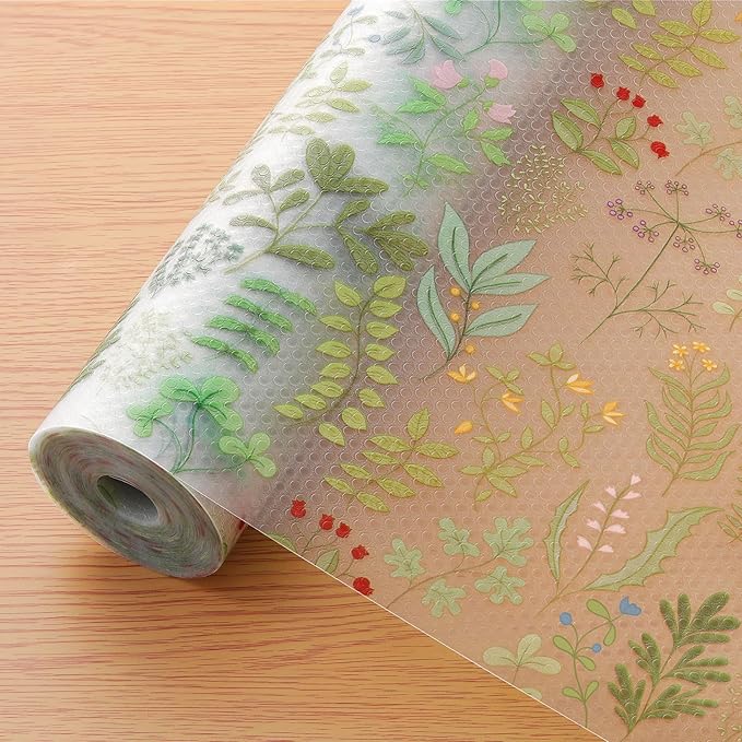 Cooyes Shelf Liners for Kitchen Cabinets Refrigerator Liners Waterproof & Oil-Proof Kitchen Cupboard Liner Drawer Mats EVA Material Non Adhesive Fridge Liner for Shelves（11.8" W x 236" L）