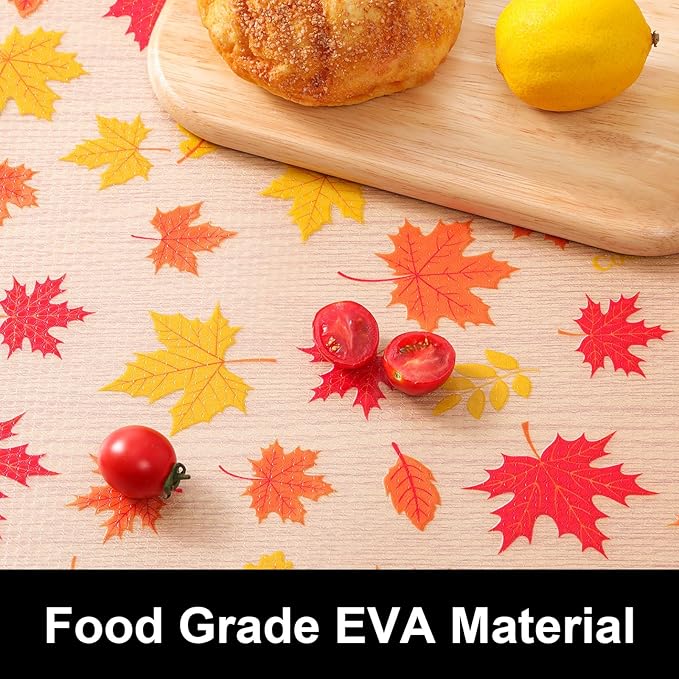 Cooyes Shelf Paper for Kitchen Cabinets Non Adhesive, Waterproof & Oil-Proof Kitchen Drawer Liner for Refrigerator Drawer Fridge Cupboard, (17.7 Inch W x 197 Inch L, Pumpkin Orange)