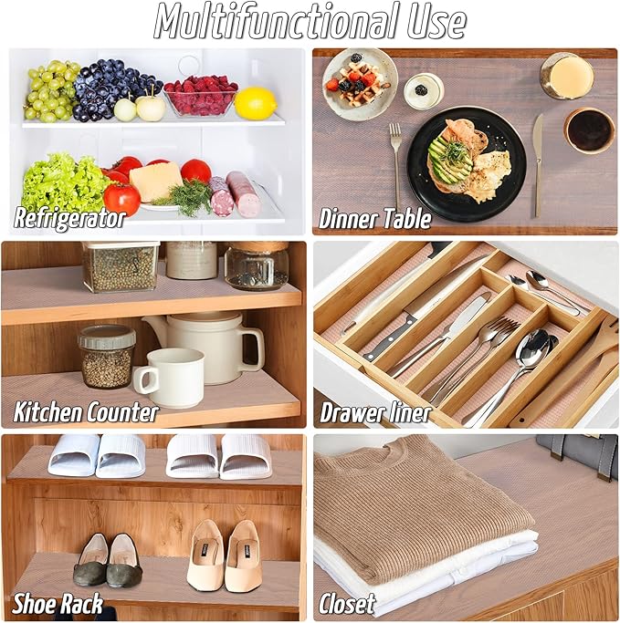 Anoak Shelf Liner, 12 Inches x 10(120 Inch) FT Non-Slip Cabinet Liner, Diamond Pattern Clear