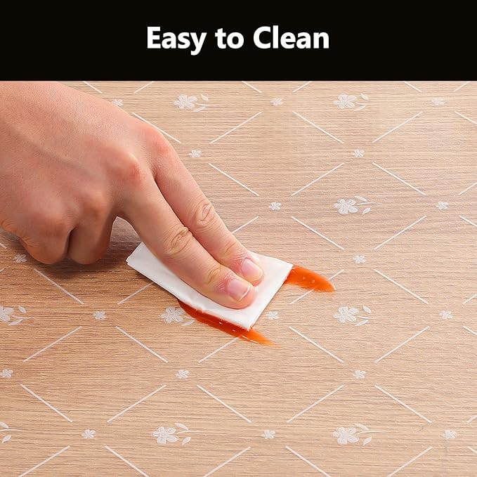 INNOLITES Kitchen Cabinet Shelf Liner, Non-Adhesive Refrigerator & Drawer Liner, Waterproof EVA with Floral, Easy to Clean & BPA-Free (White Daisy, 17.7" x 360")