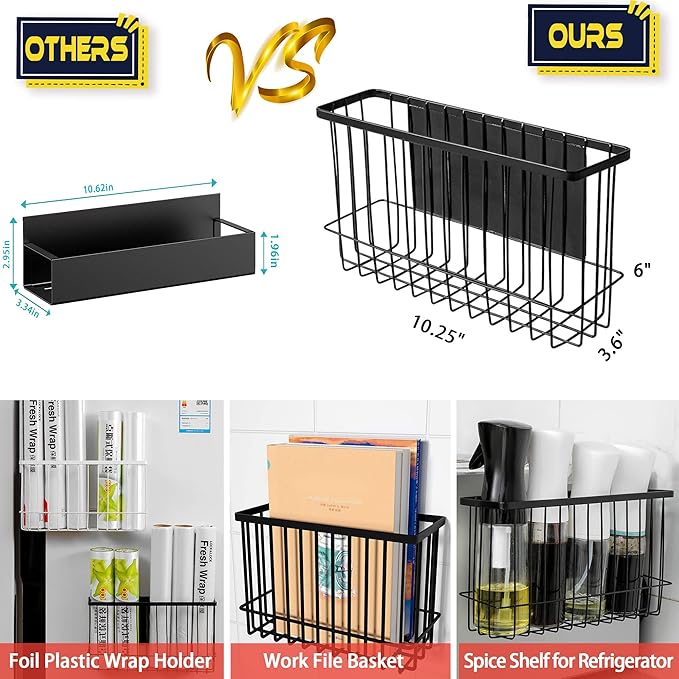 Buyyyit Magnetic Basket Fridge Lint Bin Dryer Ball Holder Laundry Room Organization Home Storage for Class Office School