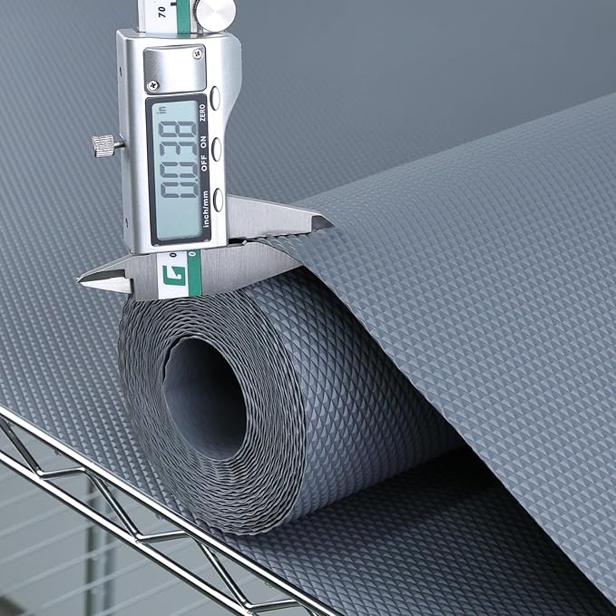 Hersvin Shelf Liners 20 in x 20 ft Thickened EVA Drawer Mats, Non-Adhesive Cupboard Pad, Kitchen Cabinet Lining Fridge Cushion (Gray Diamond, 50.8x610cm)