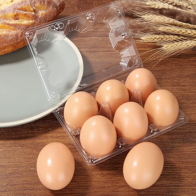 DIRBUY 100PCS Plastic Egg Cartons Bulk 2x3 Egg Holders Style Holds 6 Eggs - Half Dozen Storage Perfect for Family Pasture, Groceries Chicken Farm, Refrigerator Storage