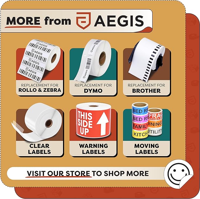 Aegis Adhesives - 2” X 1” Direct Thermal Labels for UPC Barcodes, Address, Perforated & Compatible with Rollo, Zebra, & Other Desktop Label Printers (12 Rolls, 1300/Roll)
