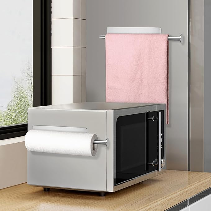 RedCall 2 Pack Magnetic Paper Towel Holder for Fridge, Kitchen Towel Holder for Refrigerator/BBQ Grills/Griddles Toolbox/RV,Powerful Magnetic Towel Bar,Kitchen Bathroom Organizers and Storage