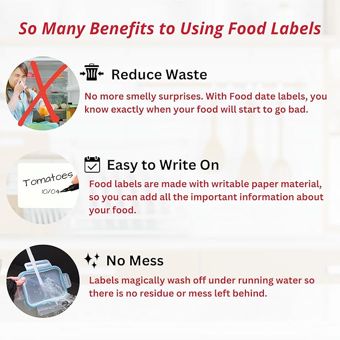 ATL Direct 2x3 Dissolvable Food Labels, 1000 Label Stickers, Bottle Labels for Storage Bins, Sticker Labels for Food containers, (1000, Blank)