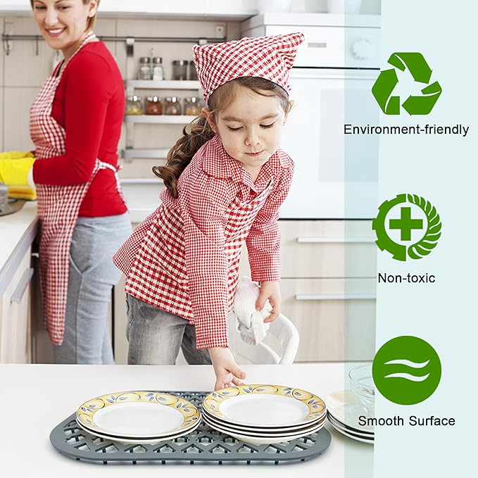 SAMSIER Sink Protectors for Kitchen Sink, Kitchen Sink Accessory - Silicone Mats Grid for Stainless Steel Strainer Bottom of Farmhouse Porcelain sinks (13”x11”, 2 Packs)