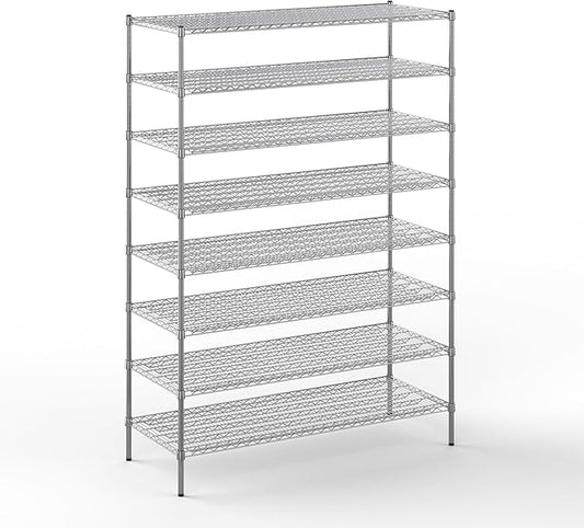 24" Deep x 60" Wide x 86" Height Wire Shelving Kit | 8-Tier | NSF Commercial Storage Rack Unit