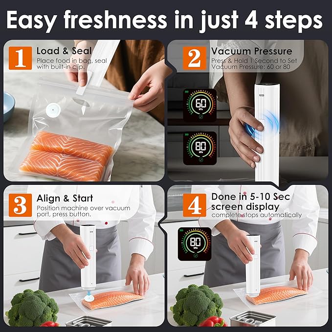 Natupo Vacuum Sealer Bags,Reusable Vacuum Sealer Bags,Can Withstand More Than 100 Washes,Medium Size (30 Bags)