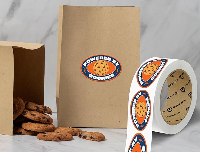 instMerch Custom Sticker Roll Labels — Logo Stickers Customized Labels — Custom Stickers for Business Logo (Oval)