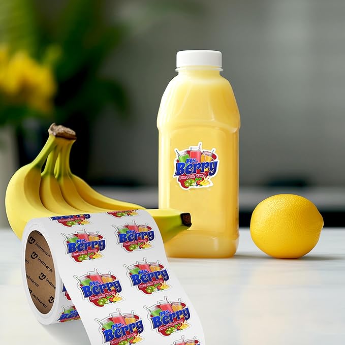 instMerch Custom Labels — Personalized Custom Stickers for Business Logo — Customized Sticker Roll Custom (Die-Cut)